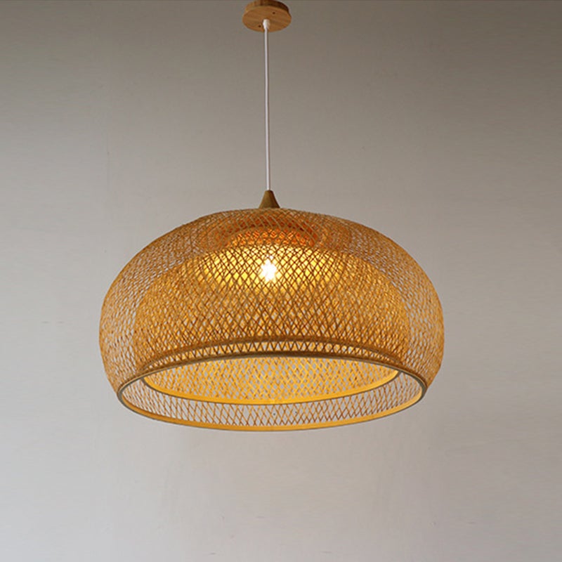 Creative Simple Modern Pastoral Living Room Pendant Lamp Bamboo Weaving